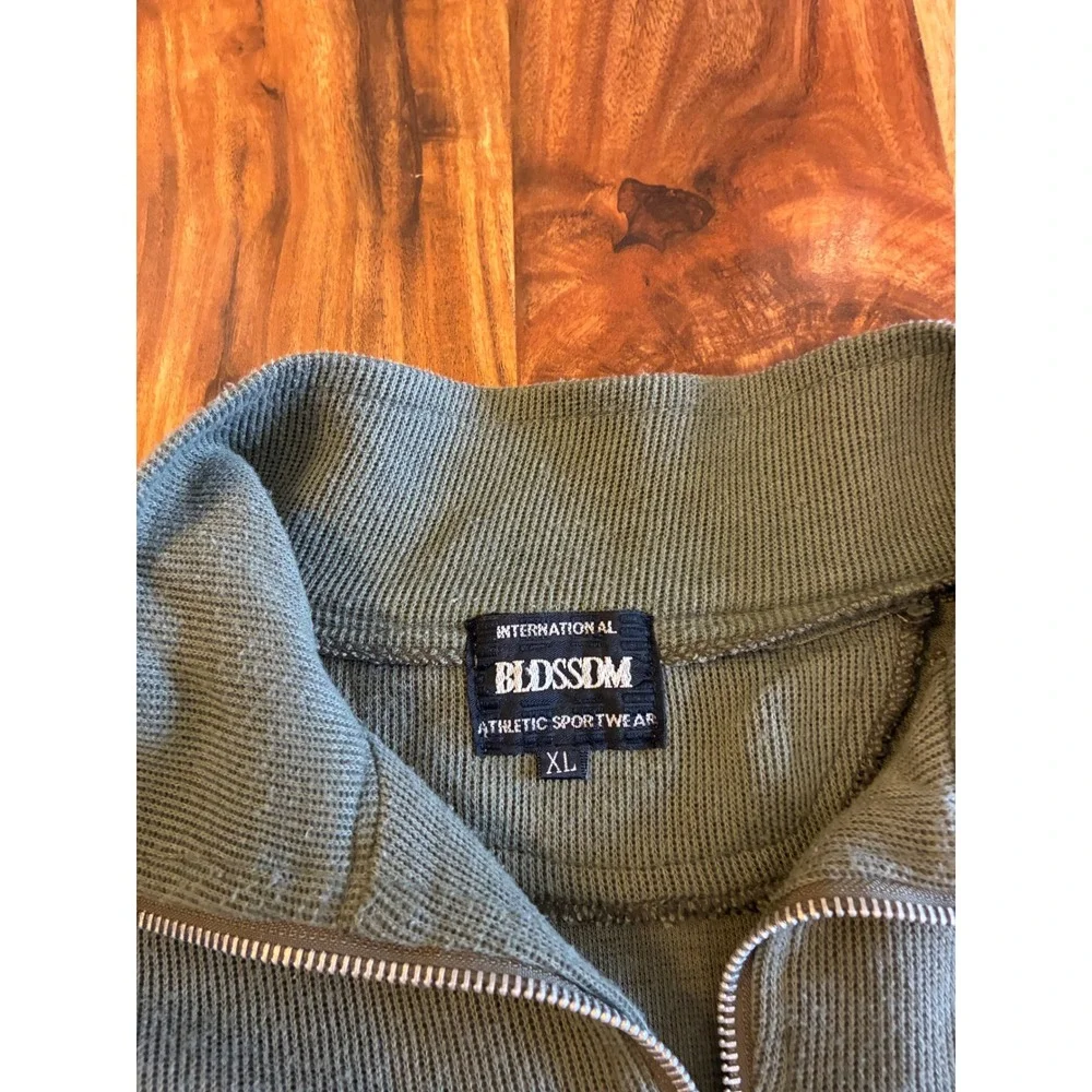 Vintage Blossom International BDM Quarter Zip Pullover Olive Green‎ Utility XL